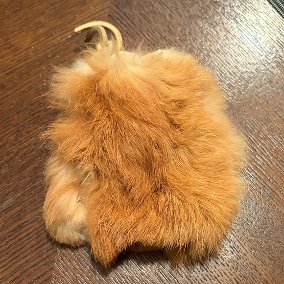 Fluffy Tan Rabbit Fur Pouch Accessory - Picture 2 of 6